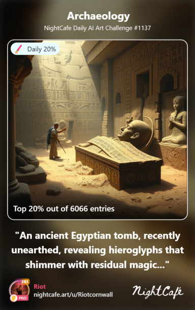 Sanctum Ancient Egyptian tomb with hieroglyphs and archaeological tools visible.
