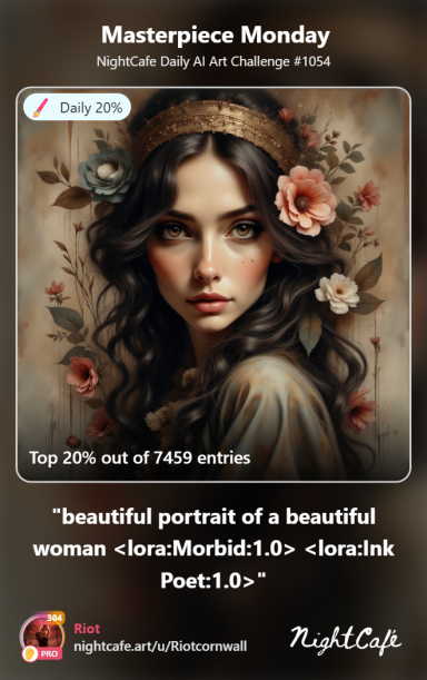 Muse Portrait of a beautiful woman with long, dark hair and soft features.